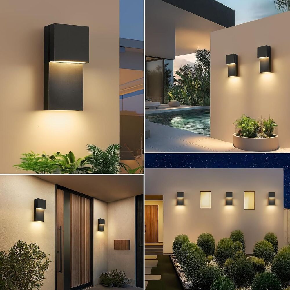 Tewei 11.8'' LED Outdoor Wall Light, Black Exterior Lighting Fixture, 1 Pack NEW